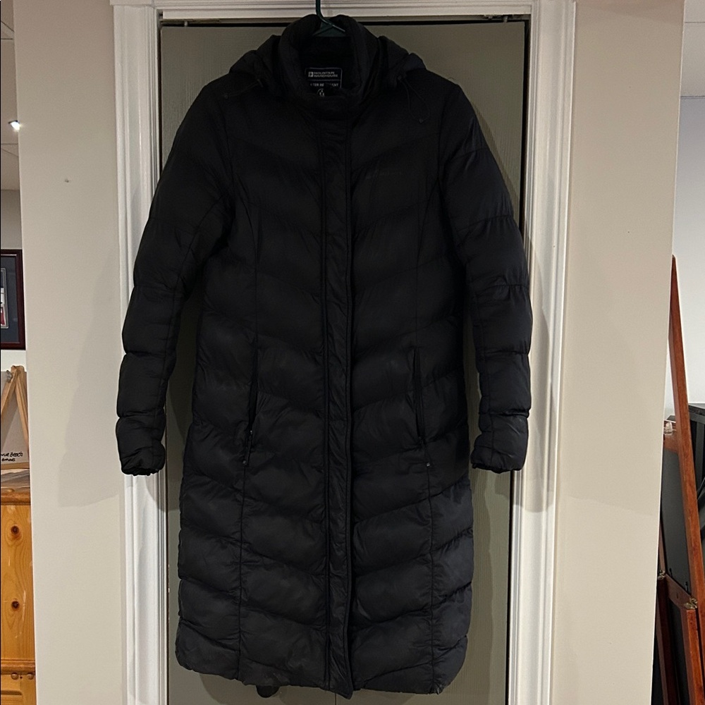 Mountain Warehouse Women's Long Black Hooded Puffer Coat